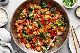 Stir fry chicken with vegetables